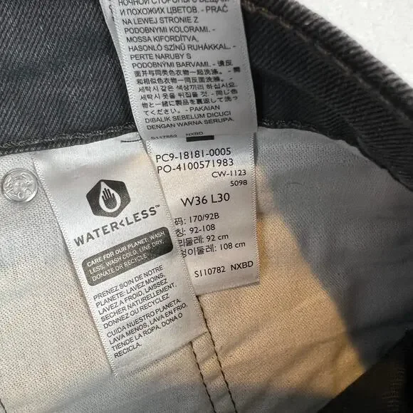 Levis 541 Jeans Mens 36x30 Black Gray Athletic Tapered‎ Mid Rise Stretch Denim - Picture 5 of 11